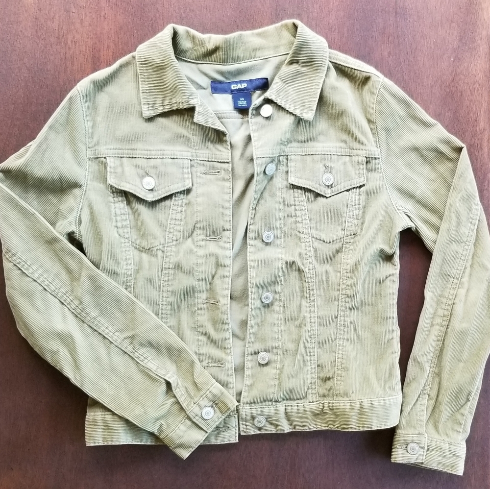 Gap vintage corduroy olive green coat XS